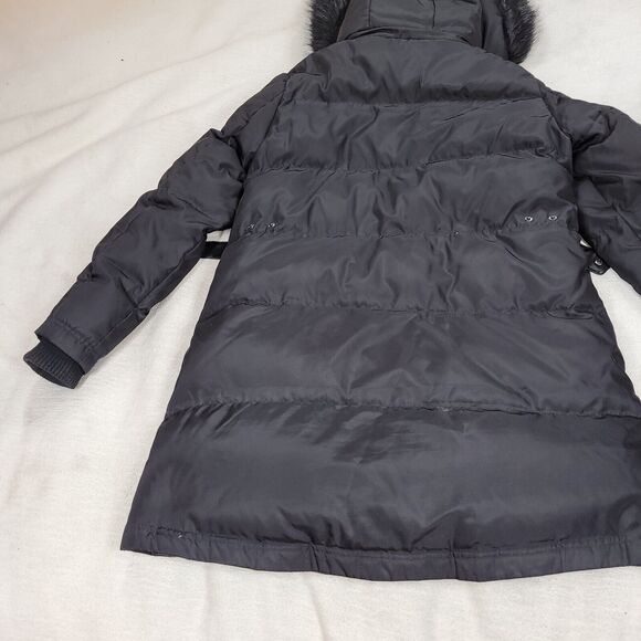 Vince Camuto Puffer Coat Womens Size Medium Black Faux Fur Goose Down Winter - Picture 16 of 16
